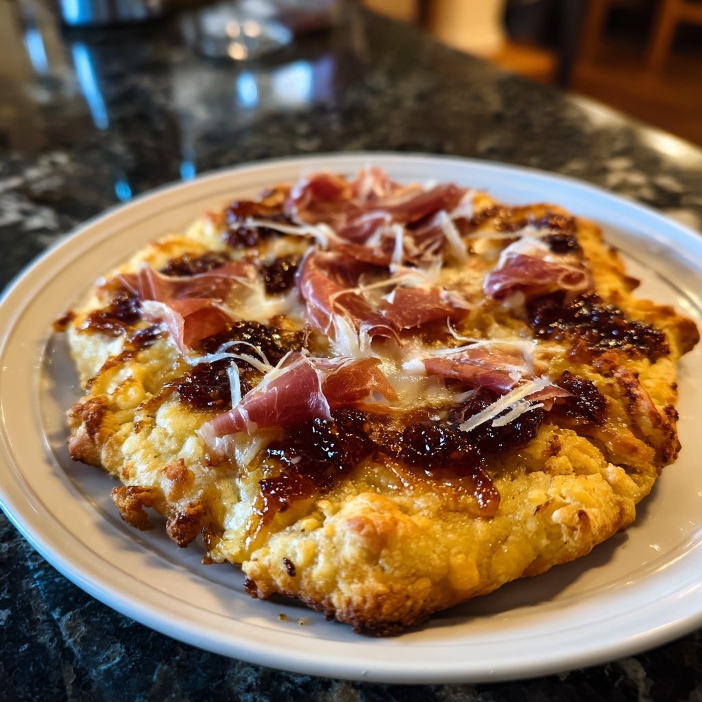 Pizza with Fig Jam and Prosciutto