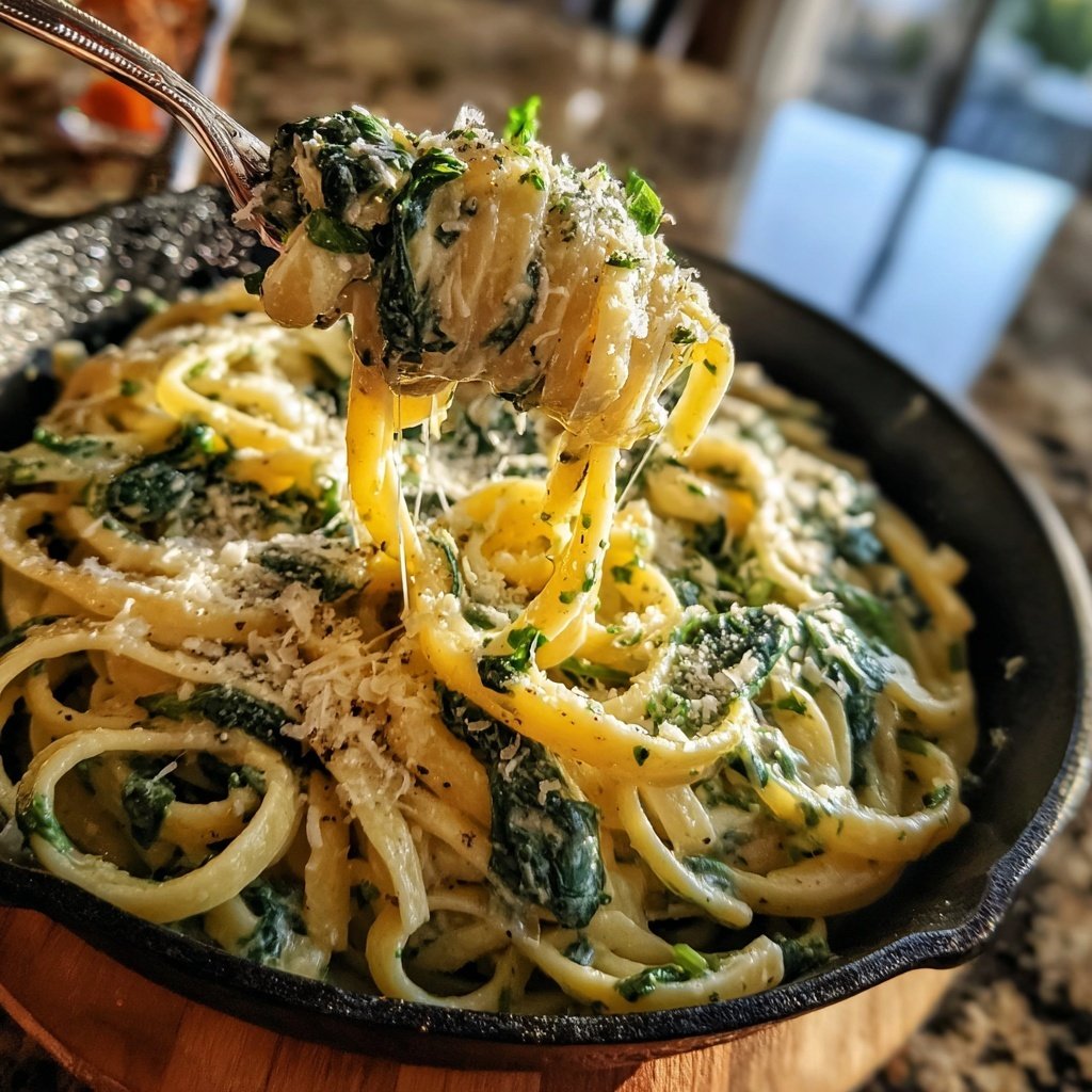 Sunday Creamy Spinach Pasta