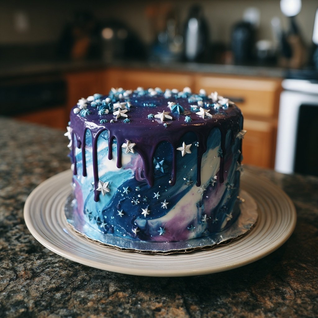Galaxy Themed Pisces Cake