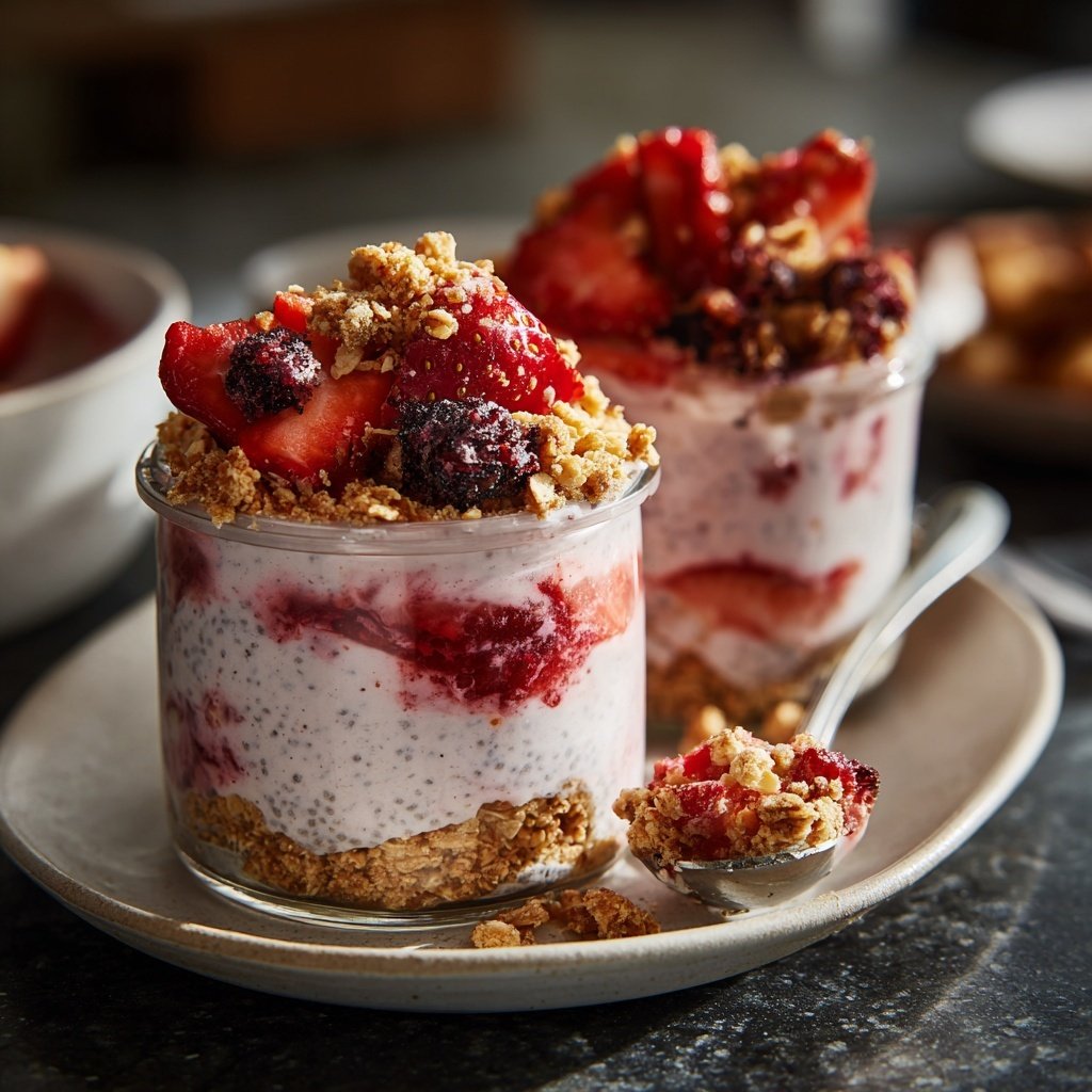 Strawberry Chia Breakfast Pots
