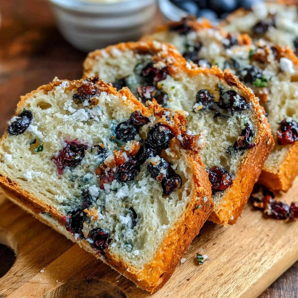 Blueberry Lemon Sourdough Bread Sliced