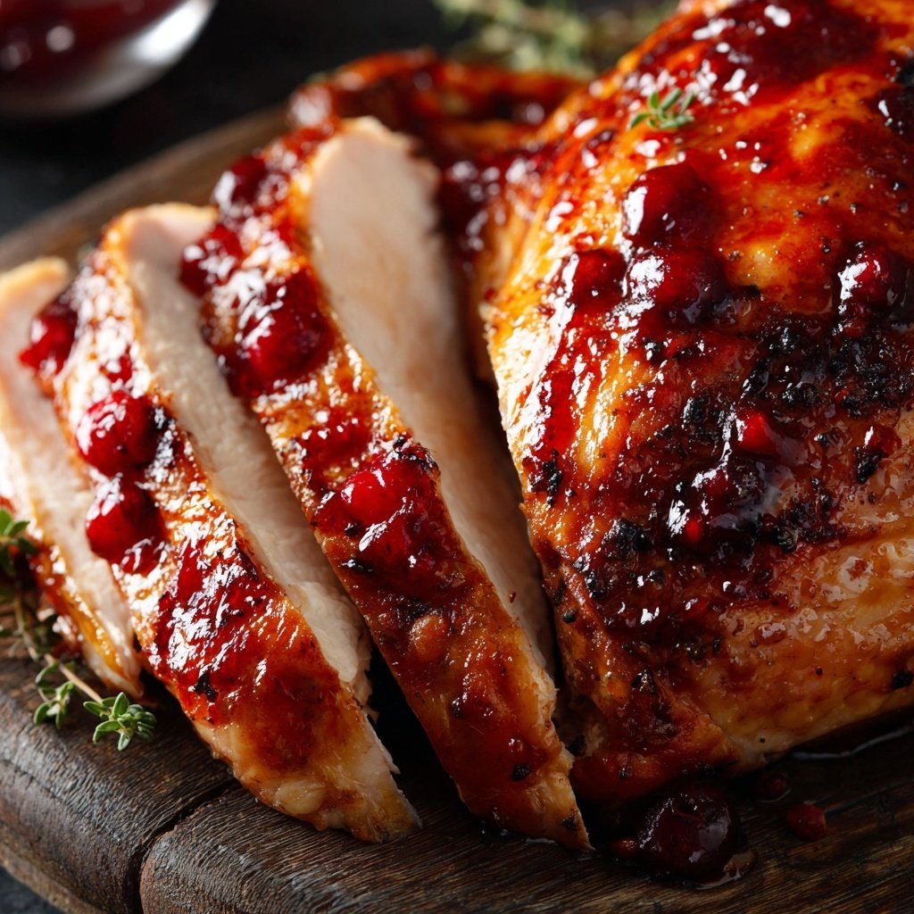 Roasted Turkey with Cranberry Glaze