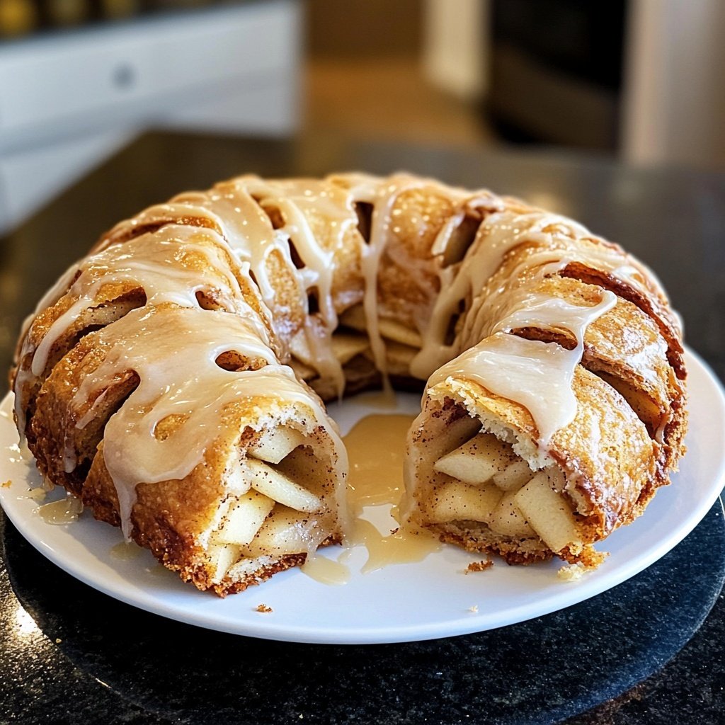 Cozy Apple Kringle with Vanilla Glaze