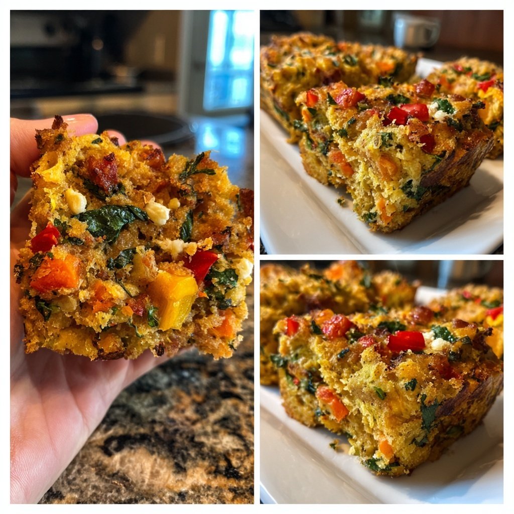 Super Bowl Savory Veggie Muffin Squares
