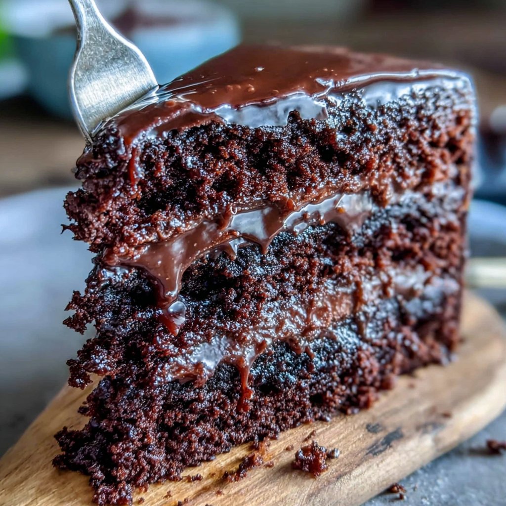 Moist Chocolate Cake With Rich Ganache