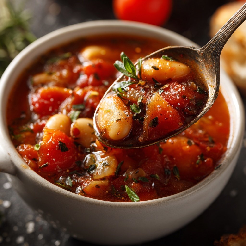 Healthy Crockpot Tomato White Bean Stew