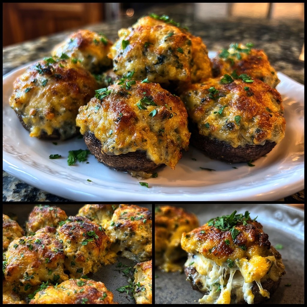 Super Bowl Stuffed Mushrooms
