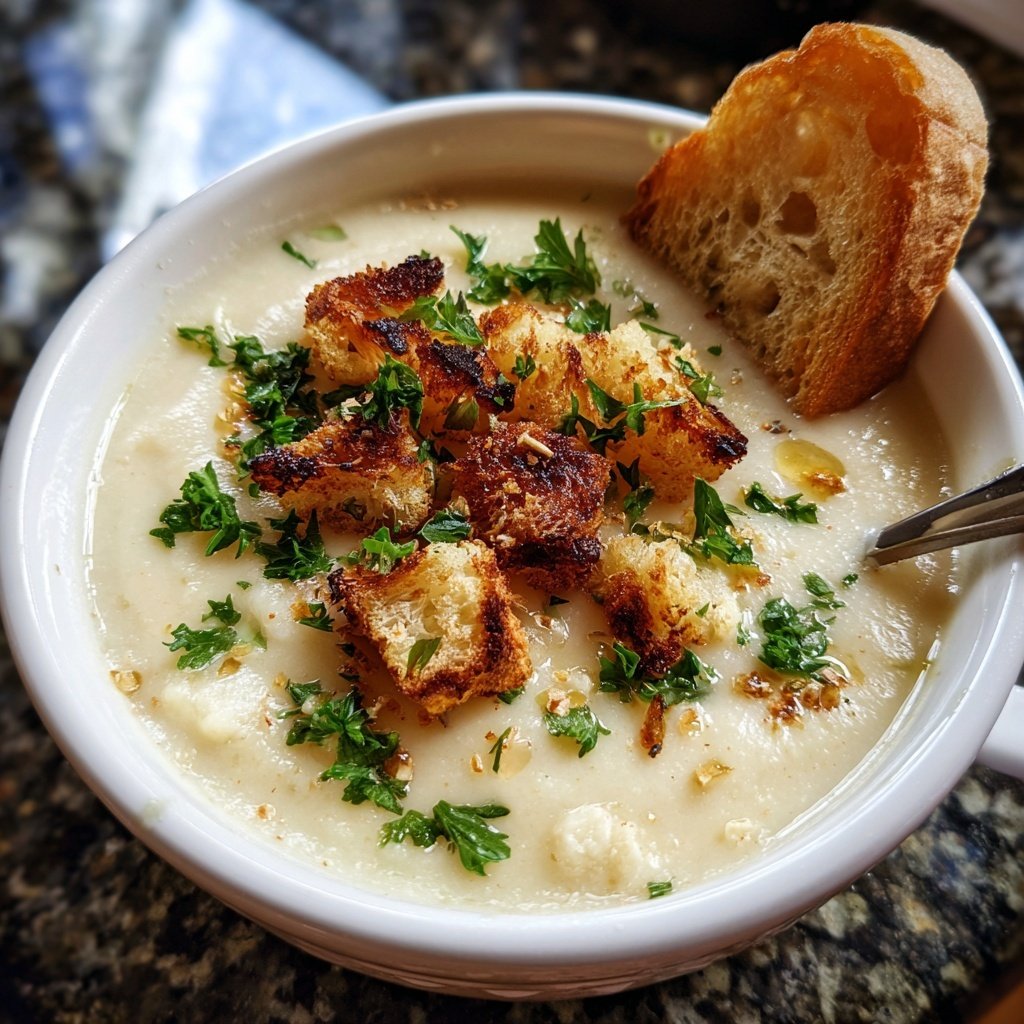 Creamy Cauliflower Garlic Soup