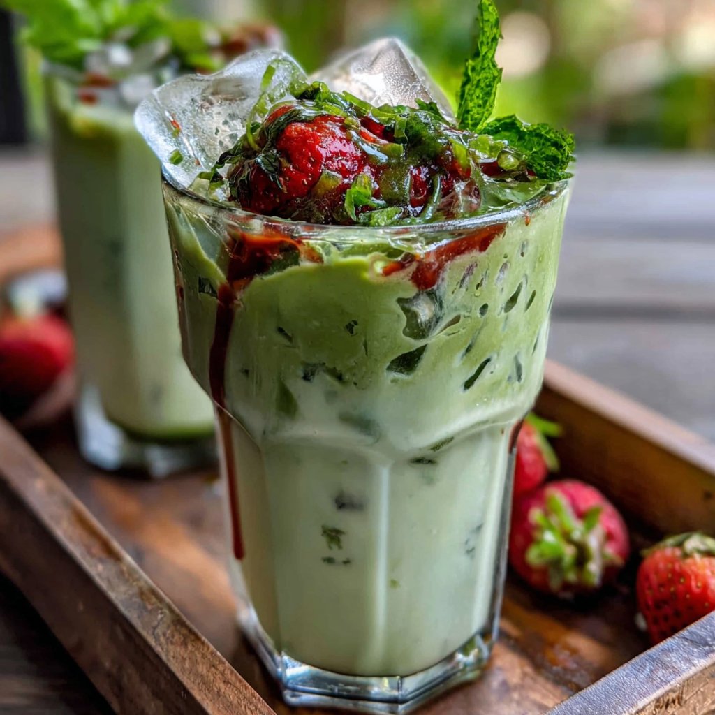 Iced Strawberry Matcha Latte Recipe